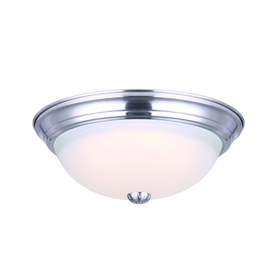 Canarm 13in LED Flush Mount | Brushed Nickel and Frosted Glass | Kitchen & Bedroom Ceiling Light | 1300 Lumens, 3000K, Dimmable | Model LFM160A13BN