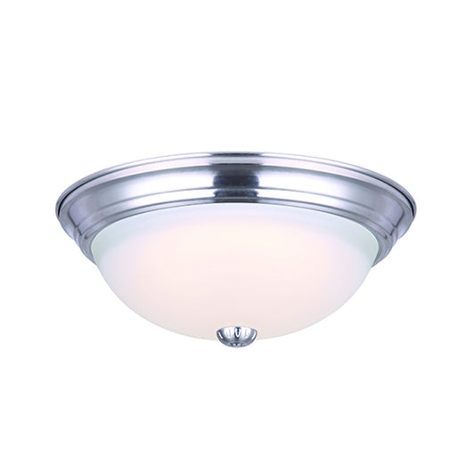Canarm 13in LED Flush Mount | Brushed Nickel and Frosted Glass | Kitchen & Bedroom Ceiling Light | 1300 Lumens, 3000K, Dimmable | Model LFM160A13BN