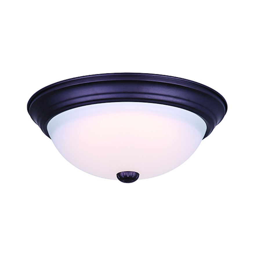 Canarm 13in LED Flush Mount | Oil Rubbed Bronze and Frosted Glass | Kitchen & Bedroom Ceiling Light | 1300 Lumens, 3000K | Model LFM160A13ORB