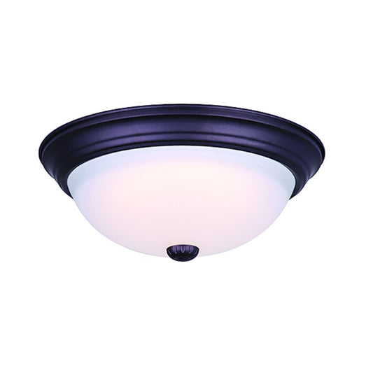 Canarm 13in LED Flush Mount | Oil Rubbed Bronze and Frosted Glass | Kitchen & Bedroom Ceiling Light | 1300 Lumens, 3000K | Model LFM160A13ORB