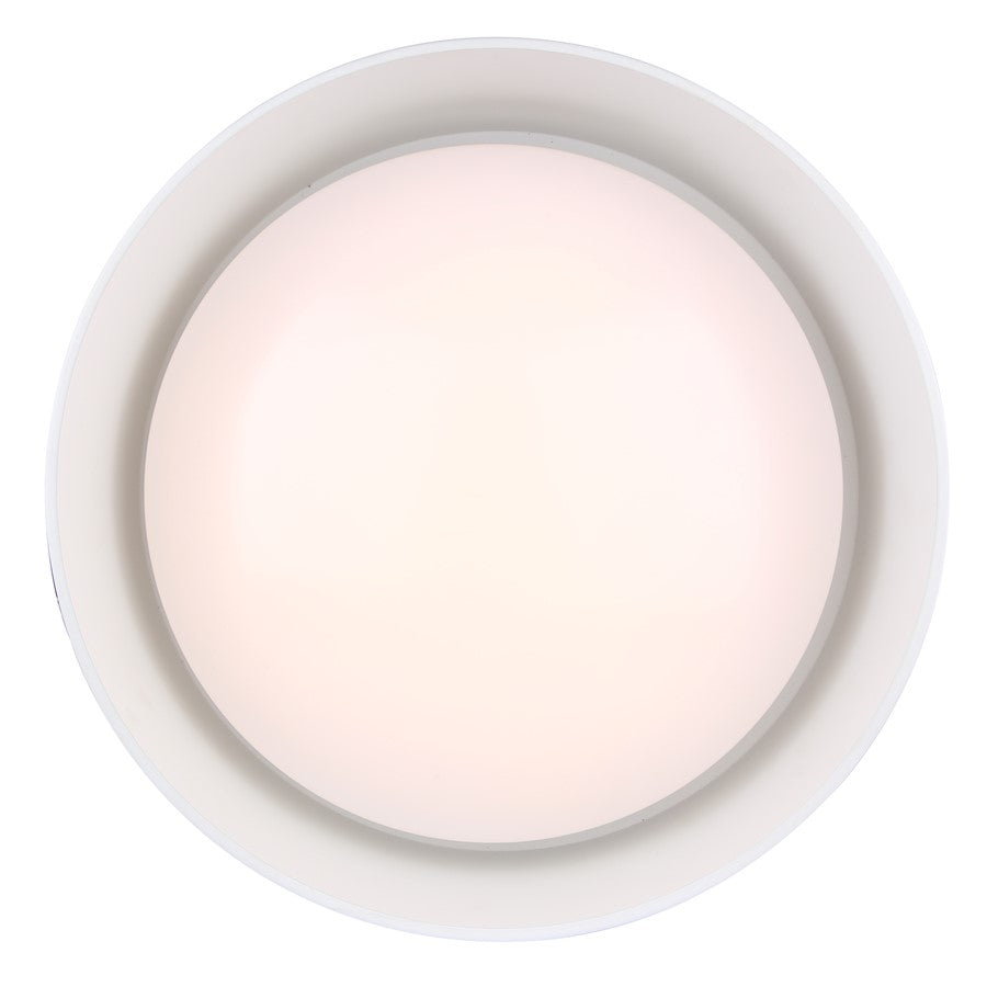 Canarm Adira 14in LED Flush Mount | White Metal and Acrylic | Hallway & Bathroom Ceiling Light | 1000 Lumens, 3000K, Dimmable | Model LFM177A14WH