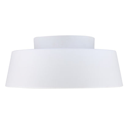 Canarm Adira 14in LED Flush Mount | White Metal and Acrylic | Hallway & Bathroom Ceiling Light | 1000 Lumens, 3000K, Dimmable | Model LFM177A14WH