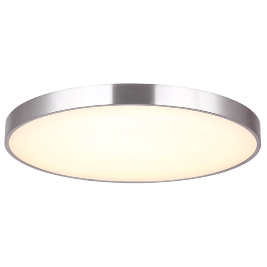 Canarm Lenox 18in LED Flush Mount | Modern Brushed Nickel and White Acrylic | Hallway & Bedroom Ceiling Light | 17.75 x 2.5 in | Model LFM230A18BN