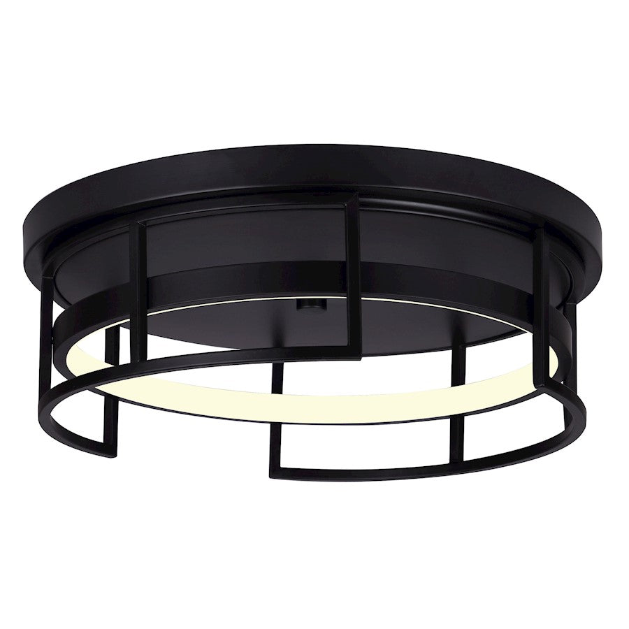 Canarm Amora 15in LED Flush Mount | Modern Matte Black and Acrylic | Kitchen & Living Room Ceiling Light | 15 x 15 x 5 in | Model LFM231A15BK
