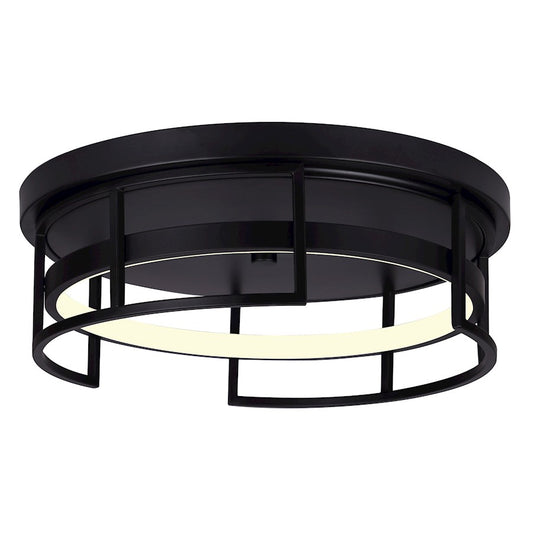Canarm Amora 15in LED Flush Mount | Modern Matte Black and Acrylic | Kitchen & Living Room Ceiling Light | 15 x 15 x 5 in | Model LFM231A15BK