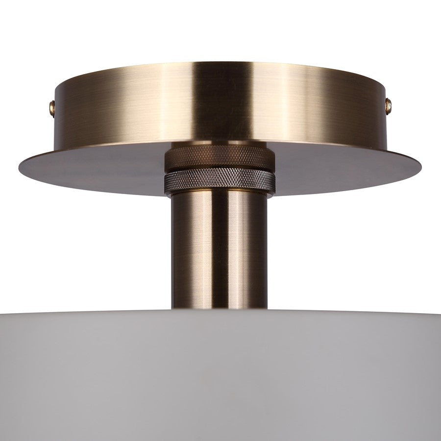 Canarm Jessa 13in LED Flush Mount | Modern Matte Gray and Gold Metal | Bedroom & Kitchen Ceiling Light | 12.75 x 12.75 x 8.13 in | Model LFM263A13GYG