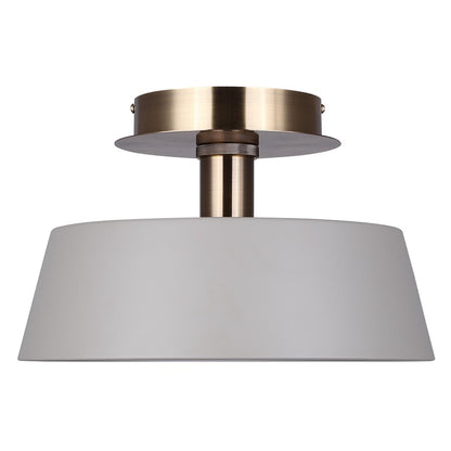 Canarm Jessa 13in LED Flush Mount | Modern Matte Gray and Gold Metal | Bedroom & Kitchen Ceiling Light | 12.75 x 12.75 x 8.13 in | Model LFM263A13GYG