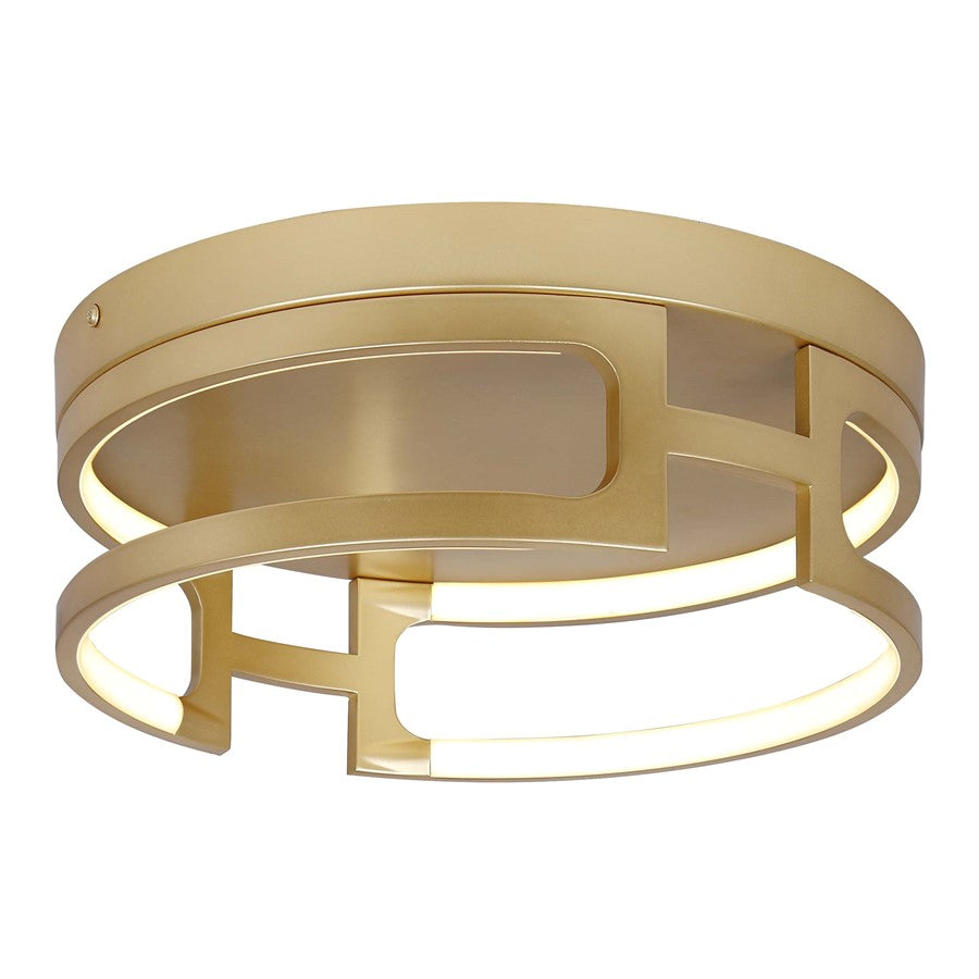 Canarm Bettony 15in LED Flush Mount | Modern Gold Metal and Silicone | Living Room & Bathroom Ceiling Light | 15 x 15 x 5.38 in | Model LFM278A15PGD