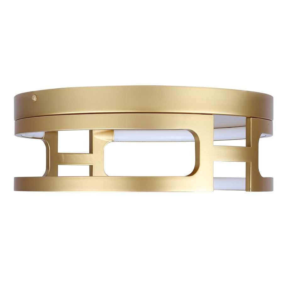 Canarm Bettony 15in LED Flush Mount | Modern Gold Metal and Silicone | Living Room & Bathroom Ceiling Light | 15 x 15 x 5.38 in | Model LFM278A15PGD