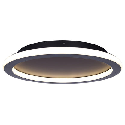 Canarm Gavyn 16in 1-Light LED Flush Mount | Modern Matte Black Metal | Bedroom & Hallway Ceiling Light | 16 x 16 x 2.25 in | Model LFM279A16BK