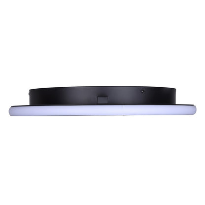 Canarm Gavyn 16in 1-Light LED Flush Mount | Modern Matte Black Metal | Bedroom & Hallway Ceiling Light | 16 x 16 x 2.25 in | Model LFM279A16BK