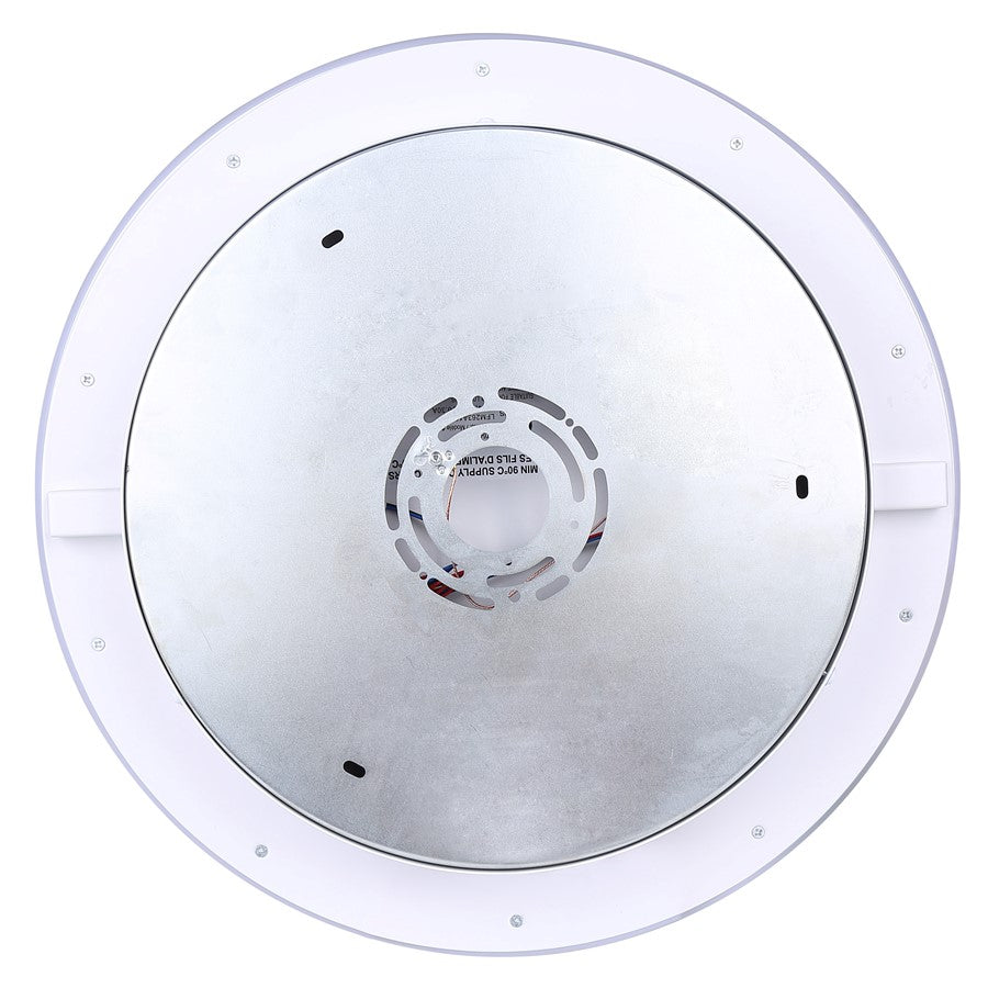 Canarm Gavyn 16in 1-Light LED Flush Mount | Modern Matte White Metal | Bedroom & Living Room Ceiling Light | 16 x 16 x 2.25 in | Model LFM279A16WH
