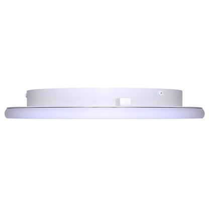 Canarm Gavyn 16in 1-Light LED Flush Mount | Modern Matte White Metal | Bedroom & Living Room Ceiling Light | 16 x 16 x 2.25 in | Model LFM279A16WH