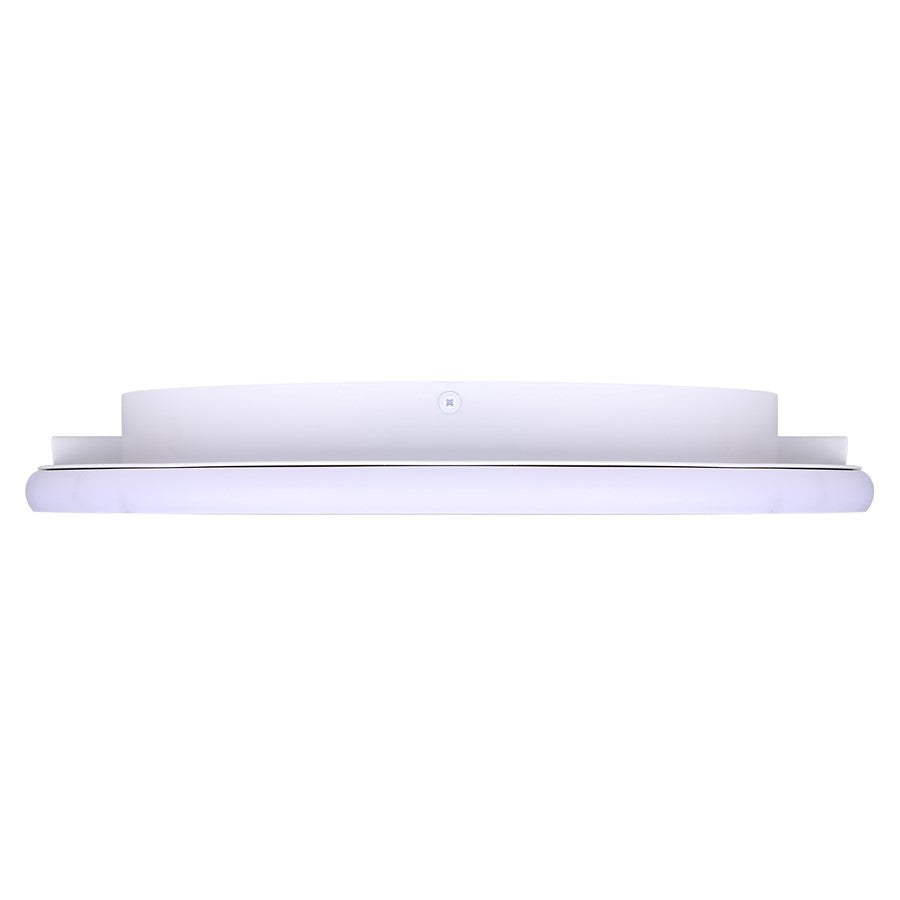 Canarm Gavyn 16in 1-Light LED Flush Mount | Modern Matte White Metal | Bedroom & Living Room Ceiling Light | 16 x 16 x 2.25 in | Model LFM279A16WH