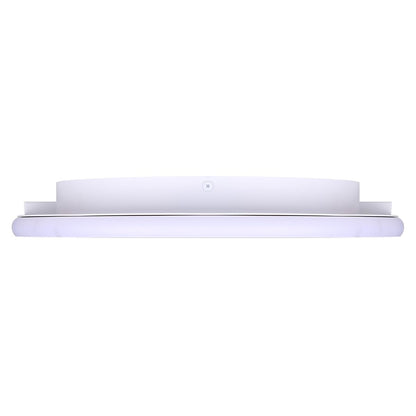 Canarm Gavyn 16in 1-Light LED Flush Mount | Modern Matte White Metal | Bedroom & Living Room Ceiling Light | 16 x 16 x 2.25 in | Model LFM279A16WH