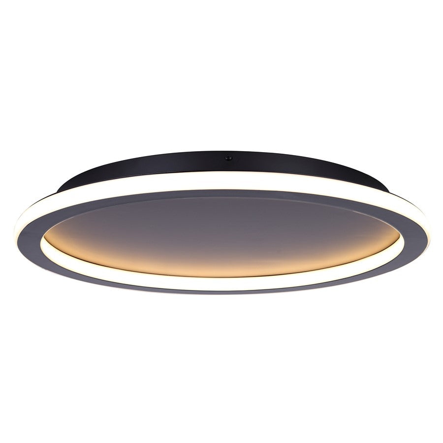 Canarm Gavyn 20in 1-Light LED Flush Mount | Modern Matte Black Metal | Bedroom & Living Room Ceiling Light | 20 x 20 x 2.25 in | Model LFM279A20BK