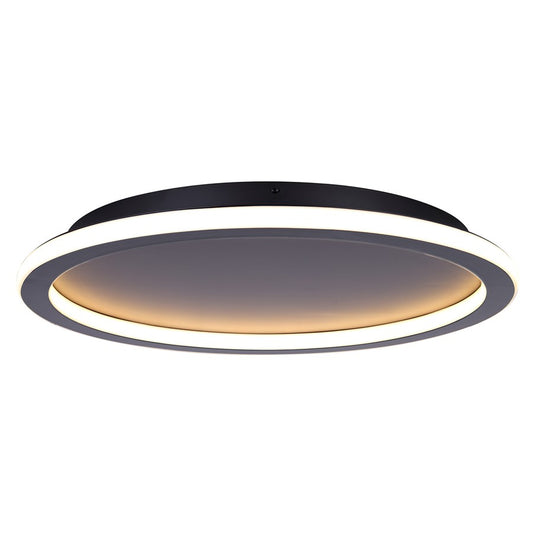 Canarm Gavyn 20in 1-Light LED Flush Mount | Modern Matte Black Metal | Bedroom & Living Room Ceiling Light | 20 x 20 x 2.25 in | Model LFM279A20BK