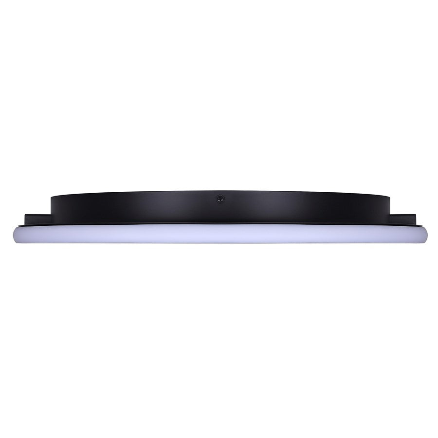 Canarm Gavyn 20in 1-Light LED Flush Mount | Modern Matte Black Metal | Bedroom & Living Room Ceiling Light | 20 x 20 x 2.25 in | Model LFM279A20BK