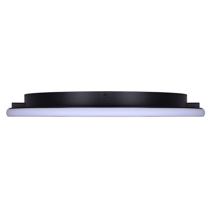 Canarm Gavyn 20in 1-Light LED Flush Mount | Modern Matte Black Metal | Bedroom & Living Room Ceiling Light | 20 x 20 x 2.25 in | Model LFM279A20BK