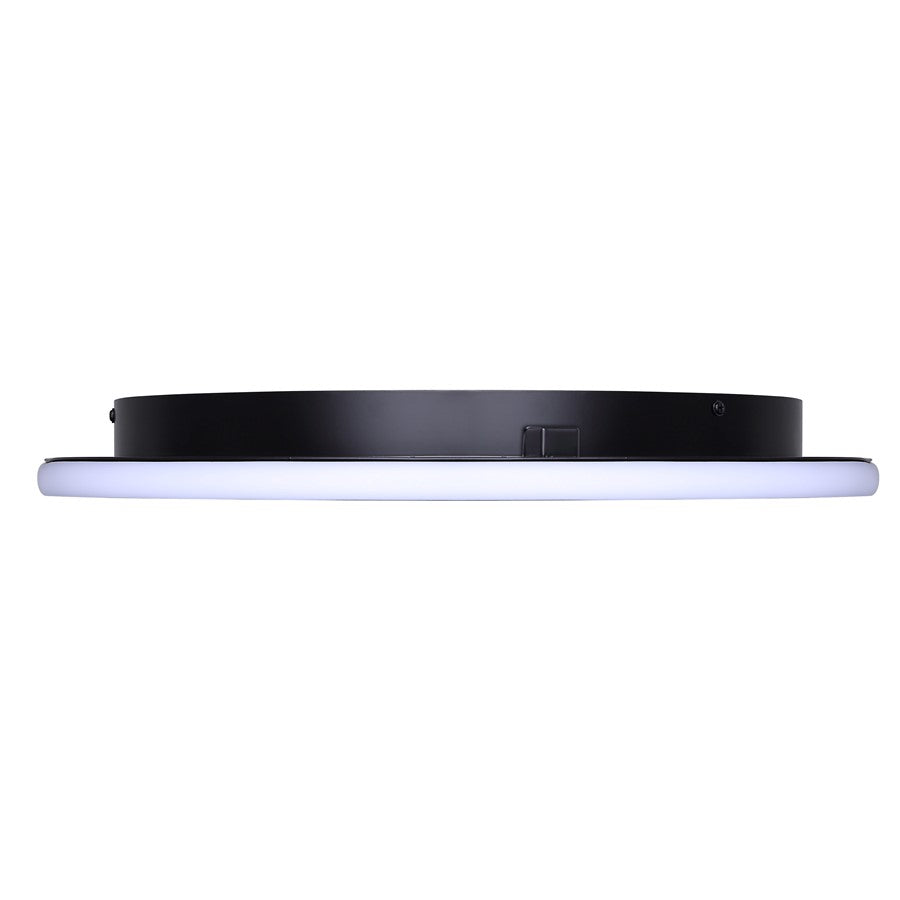 Canarm Gavyn 20in 1-Light LED Flush Mount | Modern Matte Black Metal | Bedroom & Living Room Ceiling Light | 20 x 20 x 2.25 in | Model LFM279A20BK