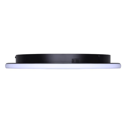 Canarm Gavyn 20in 1-Light LED Flush Mount | Modern Matte Black Metal | Bedroom & Living Room Ceiling Light | 20 x 20 x 2.25 in | Model LFM279A20BK