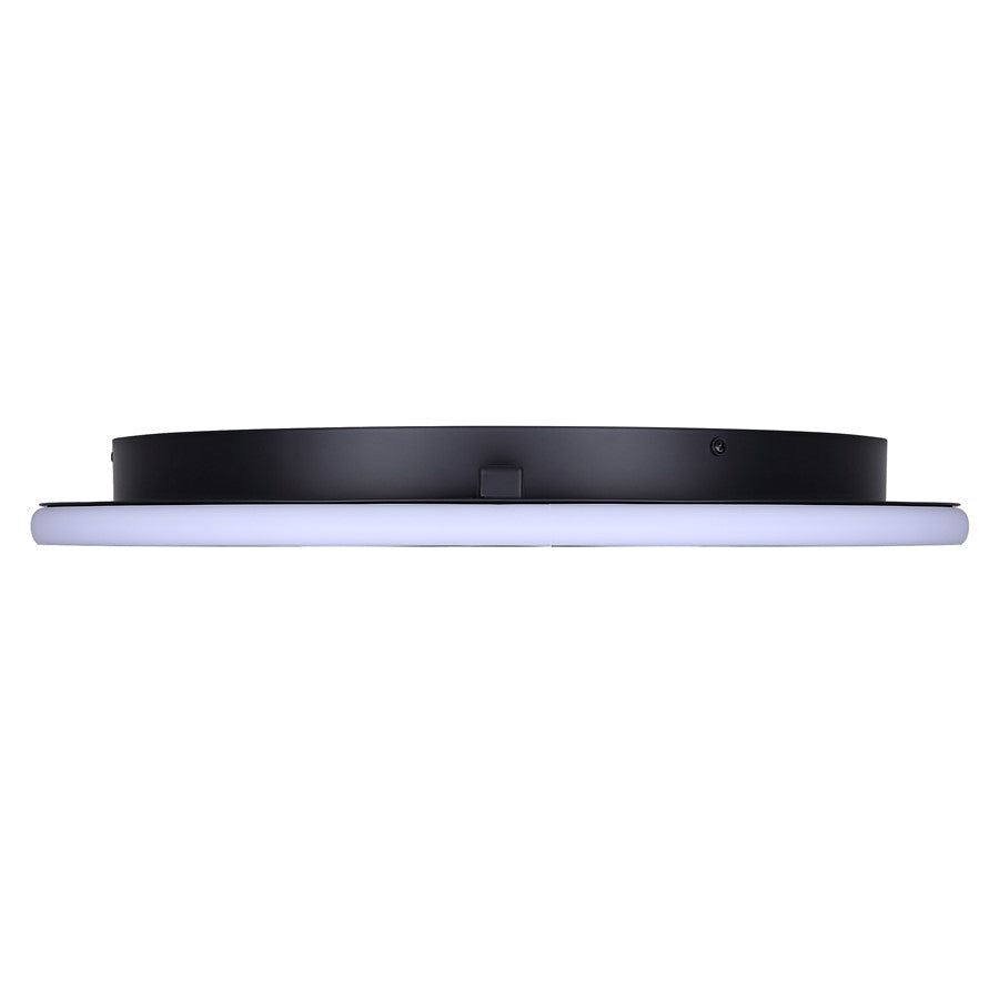 Canarm Gavyn 20in 1-Light LED Flush Mount | Modern Matte Black Metal | Bedroom & Living Room Ceiling Light | 20 x 20 x 2.25 in | Model LFM279A20BK