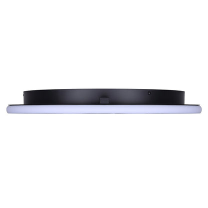Canarm Gavyn 20in 1-Light LED Flush Mount | Modern Matte Black Metal | Bedroom & Living Room Ceiling Light | 20 x 20 x 2.25 in | Model LFM279A20BK