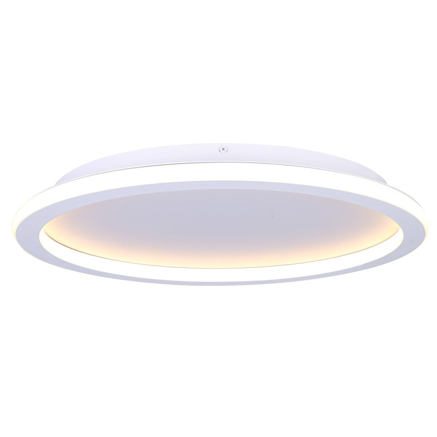 Canarm Gavyn 20in 1-Light LED Flush Mount | Modern Matte White Metal | Bedroom & Living Room Ceiling Light | 20 x 20 x 2.25 in | Model LFM279A20WH