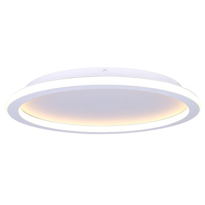 Canarm Gavyn 20in 1-Light LED Flush Mount | Modern Matte White Metal | Bedroom & Living Room Ceiling Light | 20 x 20 x 2.25 in | Model LFM279A20WH