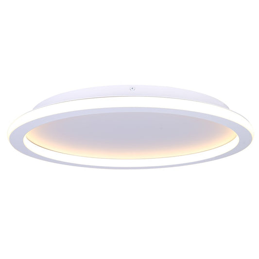 Canarm Gavyn 20in 1-Light LED Flush Mount | Modern Matte White Metal | Bedroom & Living Room Ceiling Light | 20 x 20 x 2.25 in | Model LFM279A20WH
