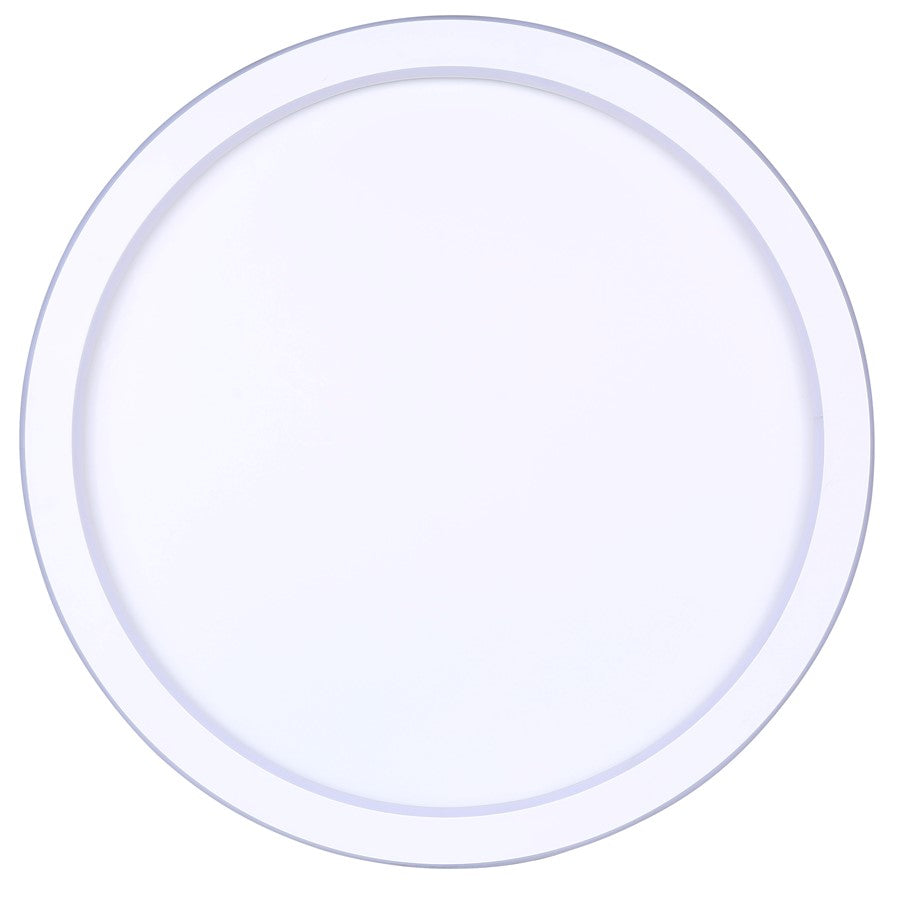 Canarm Gavyn 20in 1-Light LED Flush Mount | Modern Matte White Metal | Bedroom & Living Room Ceiling Light | 20 x 20 x 2.25 in | Model LFM279A20WH