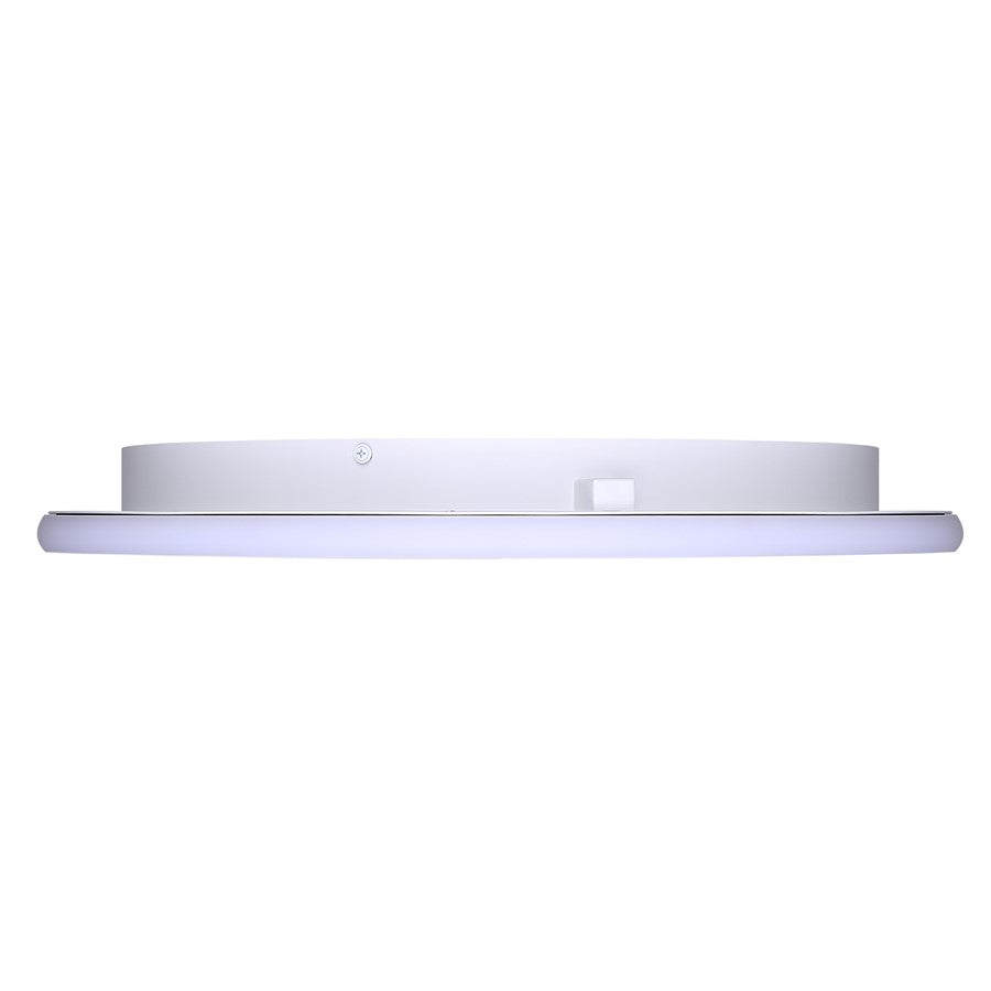 Canarm Gavyn 20in 1-Light LED Flush Mount | Modern Matte White Metal | Bedroom & Living Room Ceiling Light | 20 x 20 x 2.25 in | Model LFM279A20WH