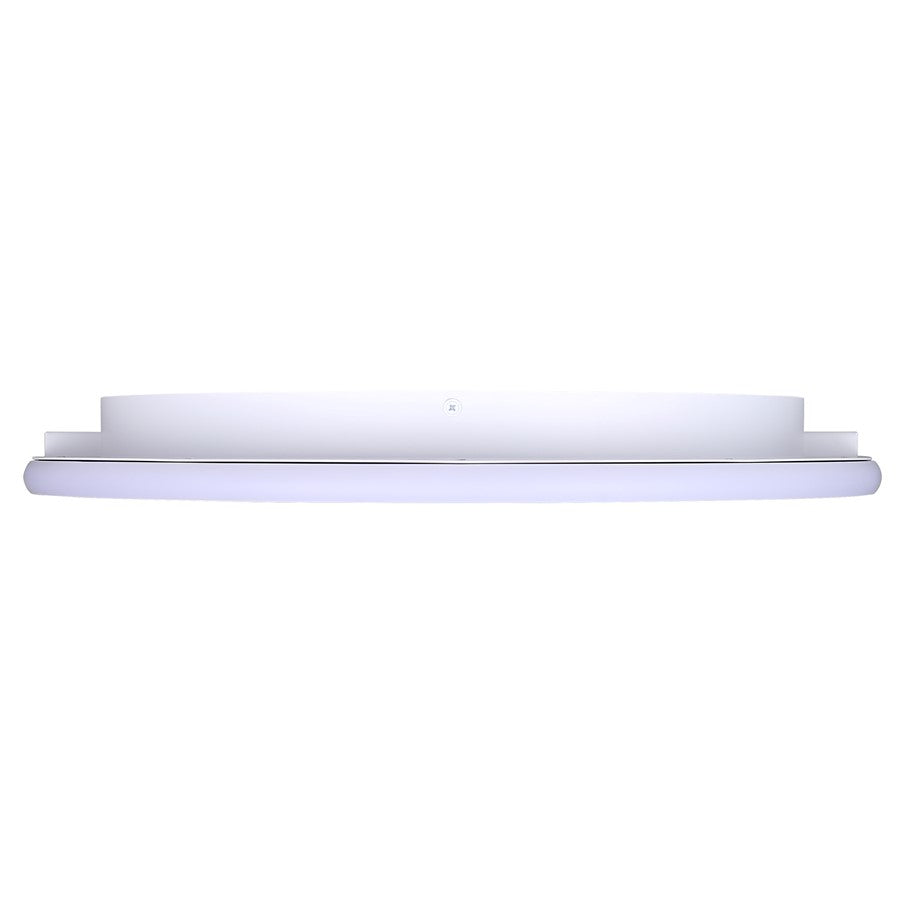 Canarm Gavyn 20in 1-Light LED Flush Mount | Modern Matte White Metal | Bedroom & Living Room Ceiling Light | 20 x 20 x 2.25 in | Model LFM279A20WH