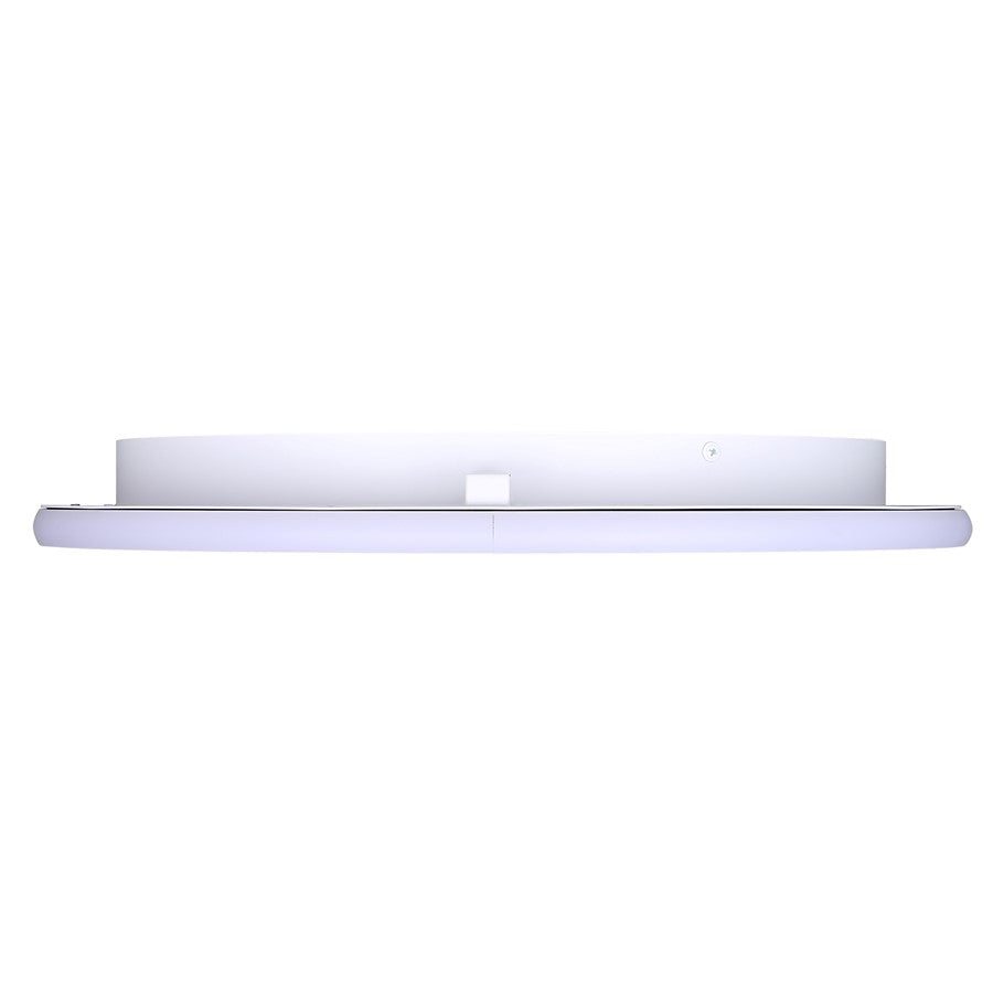 Canarm Gavyn 20in 1-Light LED Flush Mount | Modern Matte White Metal | Bedroom & Living Room Ceiling Light | 20 x 20 x 2.25 in | Model LFM279A20WH