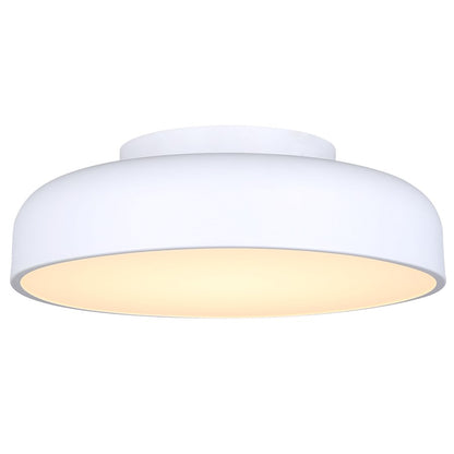 Canarm Zaria 14in 1-Light LED Flush Mount | Modern White Metal | Kitchen & Hallway | 13.88 x 13.88 x 4.5 in, Dimmable 3CCT | Model LFM281A14WH