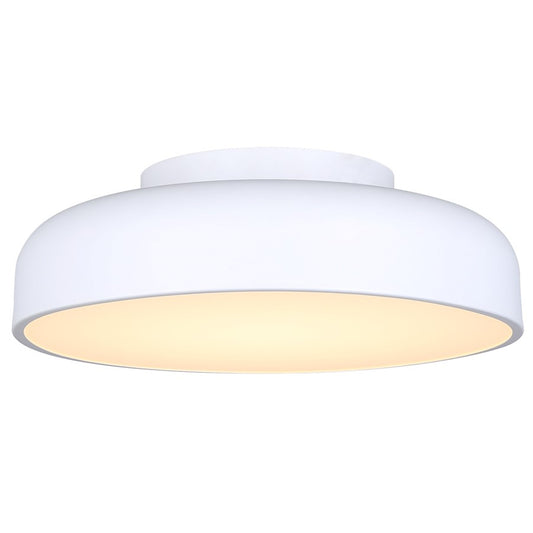 Canarm Zaria 14in 1-Light LED Flush Mount | Modern White Metal | Kitchen & Hallway | 13.88 x 13.88 x 4.5 in, Dimmable 3CCT | Model LFM281A14WH