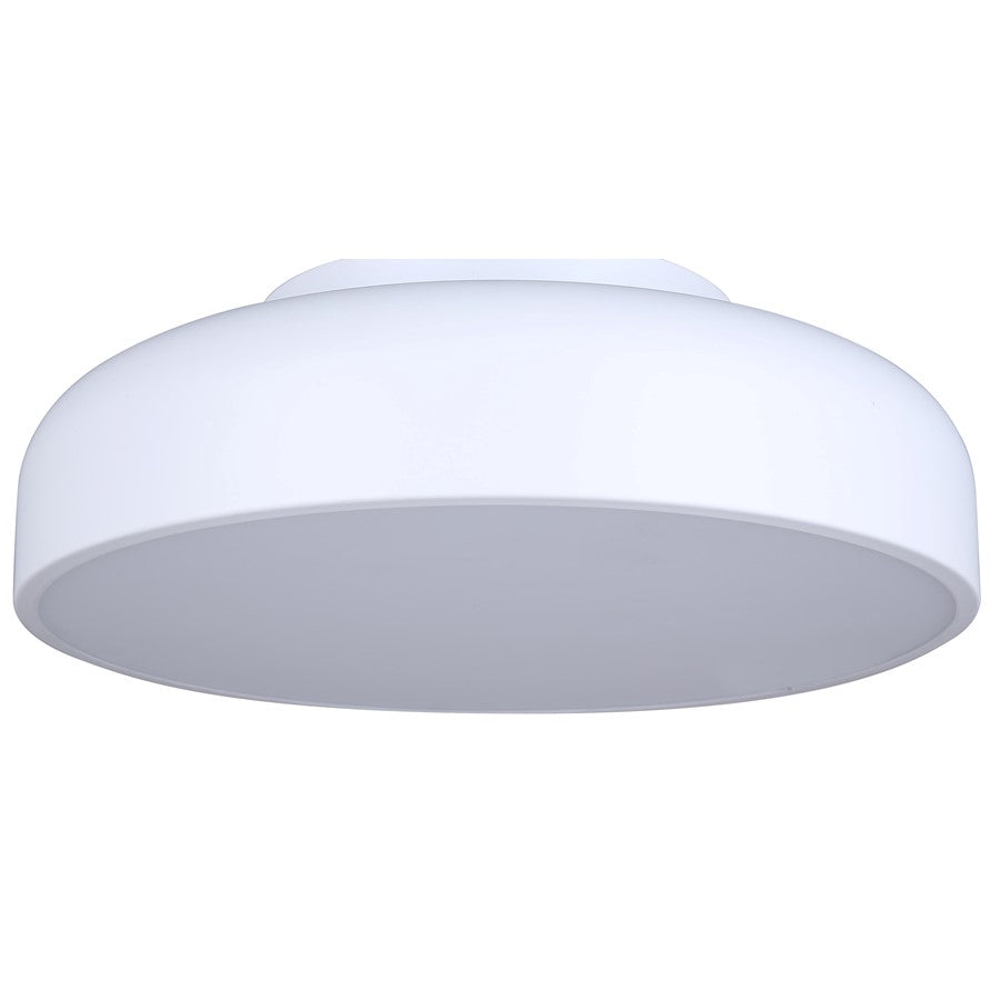 Canarm Zaria 14in 1-Light LED Flush Mount | Modern White Metal | Kitchen & Hallway | 13.88 x 13.88 x 4.5 in, Dimmable 3CCT | Model LFM281A14WH