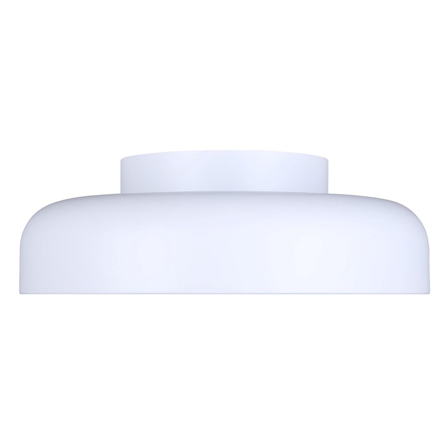 Canarm Zaria 14in 1-Light LED Flush Mount | Modern White Metal | Kitchen & Hallway | 13.88 x 13.88 x 4.5 in, Dimmable 3CCT | Model LFM281A14WH