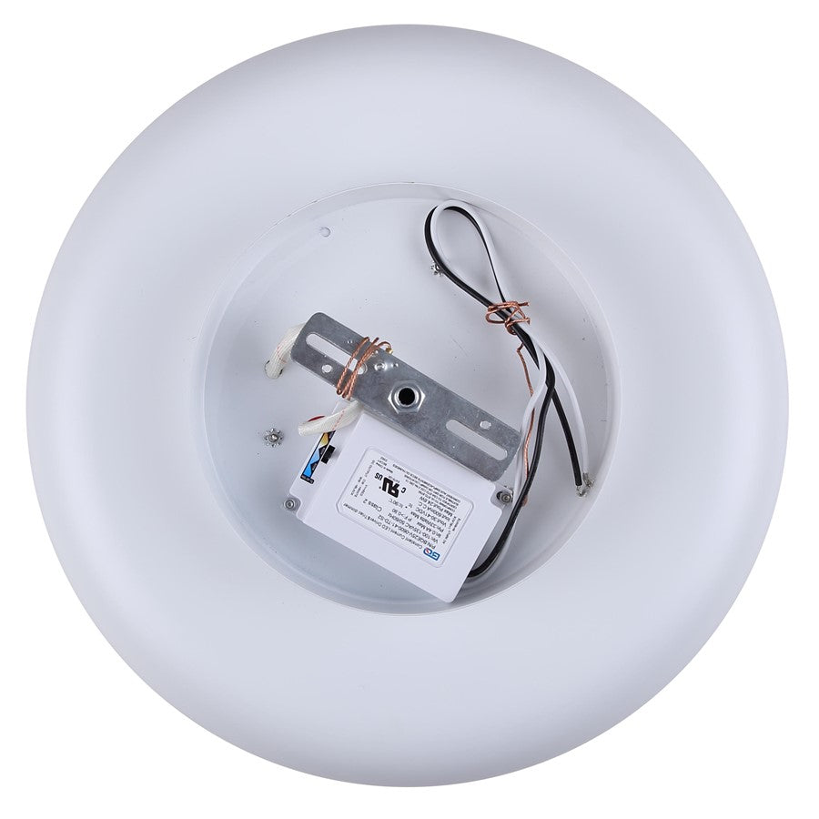 Canarm Zaria 14in 1-Light LED Flush Mount | Modern White Metal | Kitchen & Hallway | 13.88 x 13.88 x 4.5 in, Dimmable 3CCT | Model LFM281A14WH