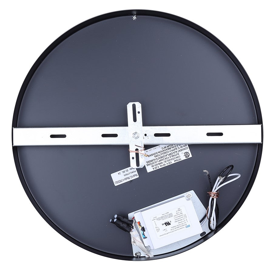 Canarm Azria 15in 4-Light LED Flush Mount | Modern Matte Black with Brushed Brown | Kitchen & Bathroom | 15 x 15 x 3 in | Model LFM283A15BKB