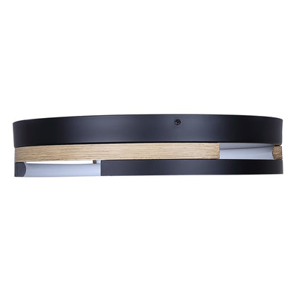 Canarm Azria 15in 4-Light LED Flush Mount | Modern Matte Black with Brushed Brown | Kitchen & Bathroom | 15 x 15 x 3 in | Model LFM283A15BKB