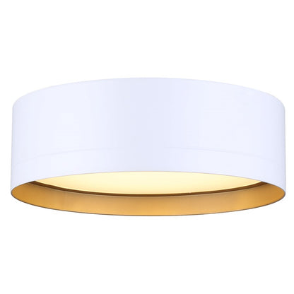 Canarm Kyrie 12in 1-Light LED Flush Mount | Modern White with Gold Interior | Living Room & Bedroom | 11.75 x 11.75 x 3.75 in | Model LFM285A12WH