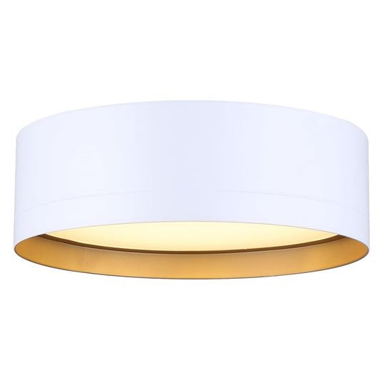 Canarm Kyrie 12in 1-Light LED Flush Mount | Modern White with Gold Interior | Living Room & Bedroom | 11.75 x 11.75 x 3.75 in | Model LFM285A12WH