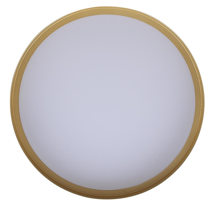 Canarm Kyrie 12in 1-Light LED Flush Mount | Modern White with Gold Interior | Living Room & Bedroom | 11.75 x 11.75 x 3.75 in | Model LFM285A12WH