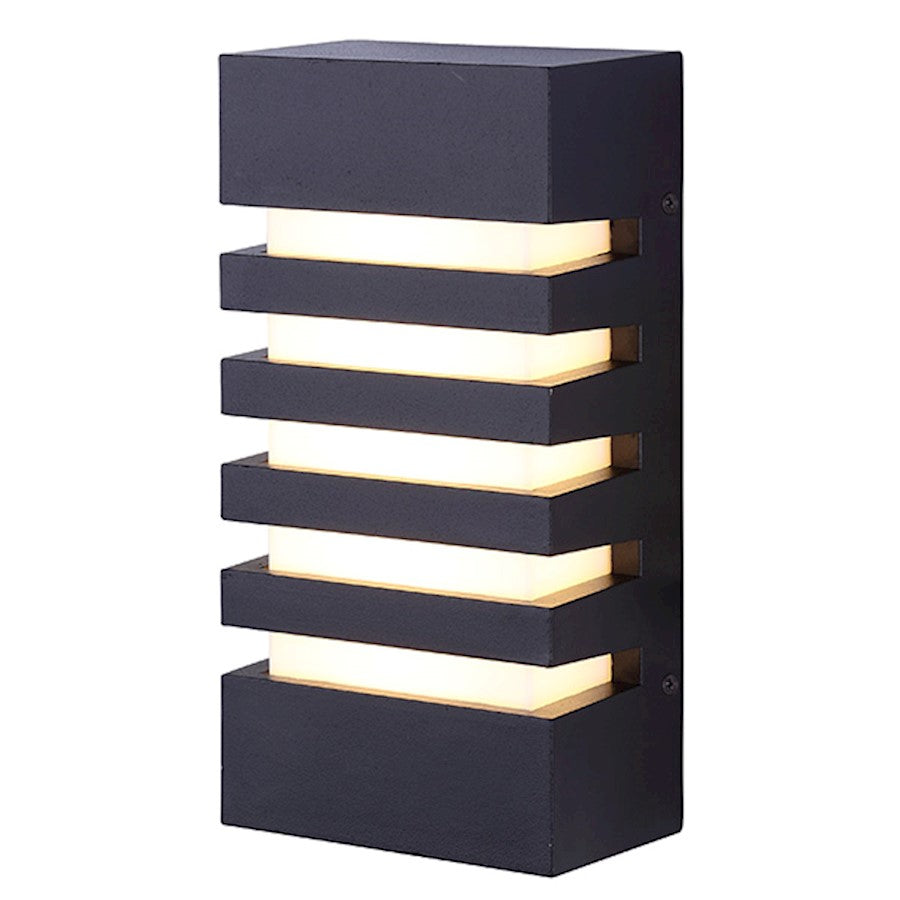 Canarm Fidgy 5in LED Outdoor Sconce | Modern Black | Entryway & Patio | 5 x 10 in | Model LOL271BK