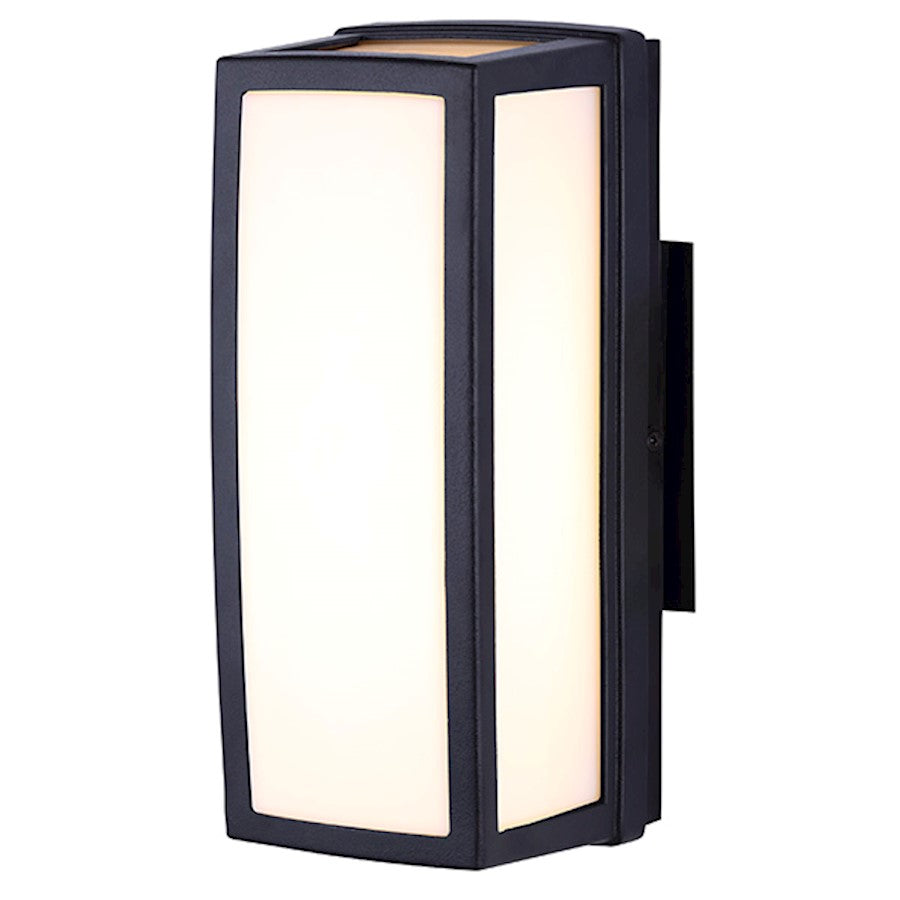 Canarm Haika 10in LED Outdoor Sconce | Modern Black Finish | Entryway & Patio Wall Light | 400 Lumens, 2700K | Model LOL273BK
