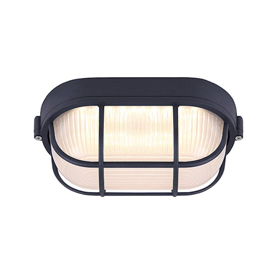 Canarm LOL386BK 4.5in LED Outdoor Wall Sconce | Black and Frost Glass | Entryway & Garage | 8.25 x 4.5 x 4.12 in | Model LOL386BK