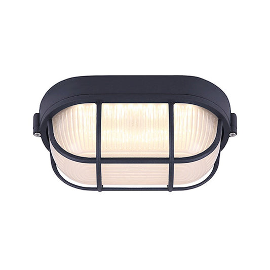 Canarm LOL386BK 4.5in LED Outdoor Wall Sconce | Black and Frost Glass | Entryway & Garage | 8.25 x 4.5 x 4.12 in | Model LOL386BK