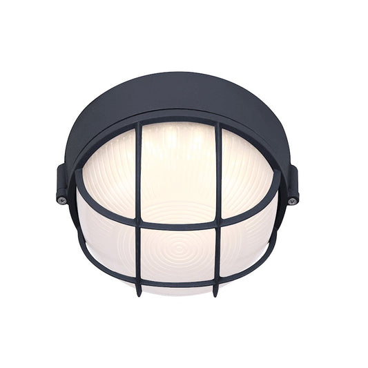Canarm LOL387BK 7.5in LED Outdoor Wall Sconce | Black and Frost Glass | Entryway & Garage | 7 x 7.5 x 4.5 in | Model LOL387BK