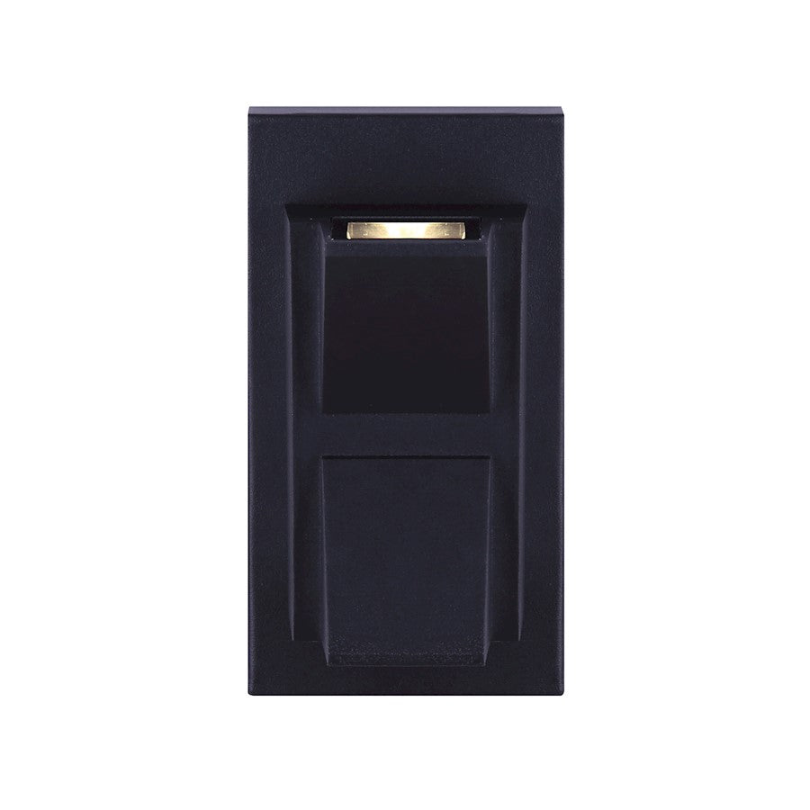Canarm Lane 4in 1-Light LED Outdoor Wall Sconce | Modern Black and Clear Glass | Entryway & Covered Patio | 4.25 x 3.12 x 8 in | Model LOL390BK